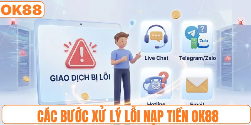 Các bước xử lý lỗi nạp tiền OK88